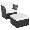 thumbnail image 2 of vidaXL Chaise de Jardin avec Tabouret en Rotin Synthétique Noir, 2 of 5