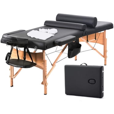 BestMassage Massage Table Massage Bed 73 Inch Heigh Adjustable 2-Fold Portable WSheet Cradle Cover 2 Bolster Hanger Facial Salon, Black