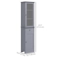 thumbnail image 3 of kleankin Slim Bathroom Storage Cabinet with Adjustable Shelves Drawer, 3 of 10