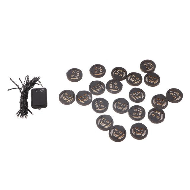 LED Skull String Lights, Clear Texture Battery Operated Halloween String Lights Lovely Delicate IP65 Waterproof For Garden For Festival