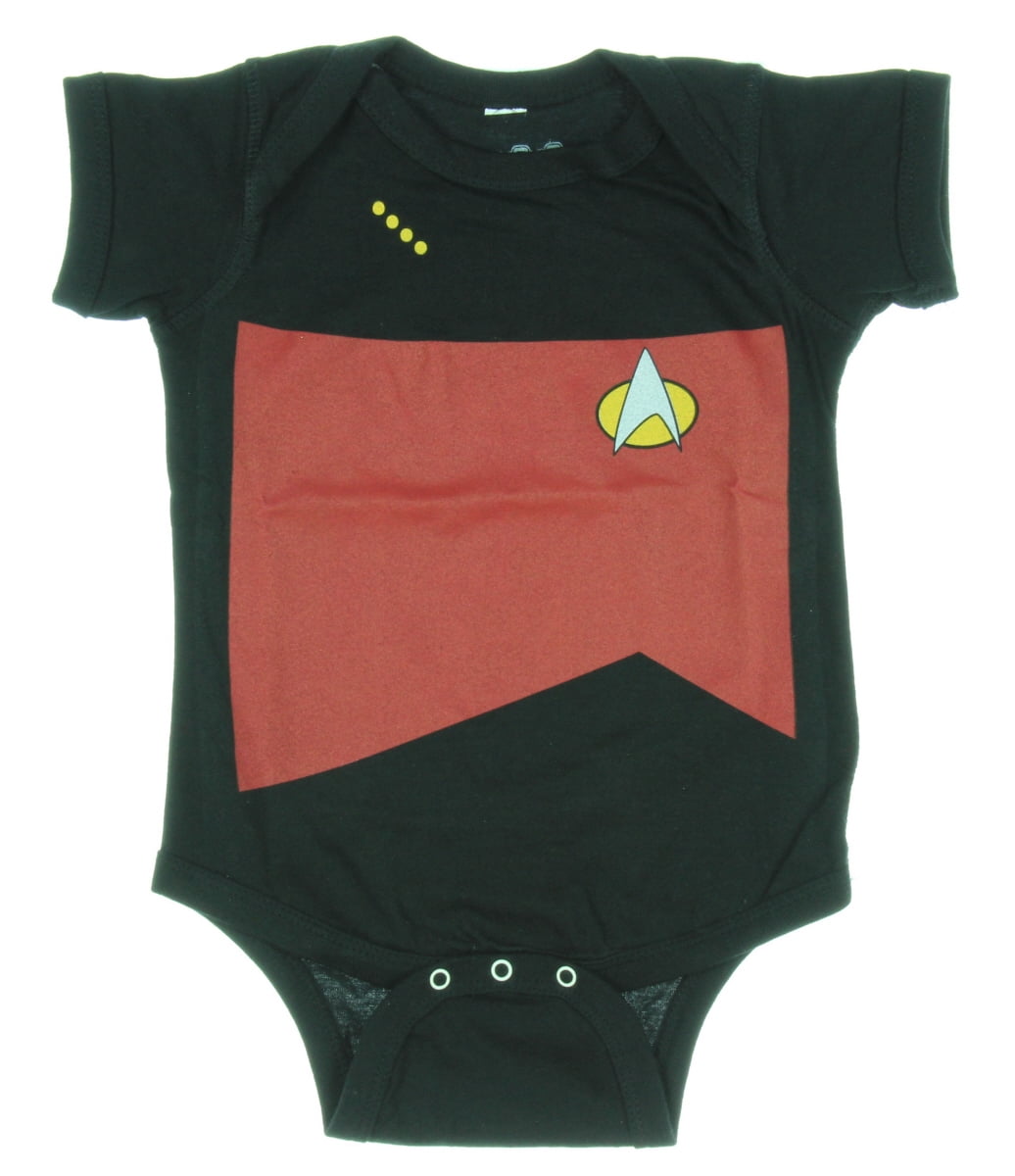 Star Trek la Nouvelle Génération Combinaison à Boutons-Pression pour Bébé d'Uniforme Starfleet (12-18 m, Rouge)