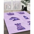 thumbnail image 3 of Ahgly Company Tapis d'Intérieur Lavable à la Machine, Carré, Transitionnel, Violet, Tapis de Zone, 5 Pieds Carré, 3 of 7