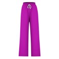 thumbnail image 4 of Pants for Women, Womens Fashionable Striped Printed Drawstring Wide Leg Pants, 4 of 4