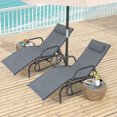 thumbnail image 4 of Gymax Chaise Longue de Patio à Bascule Fauteuil Inclinable Réglable Cadre Métallique Robuste Extérieur Gris, 4 of 9