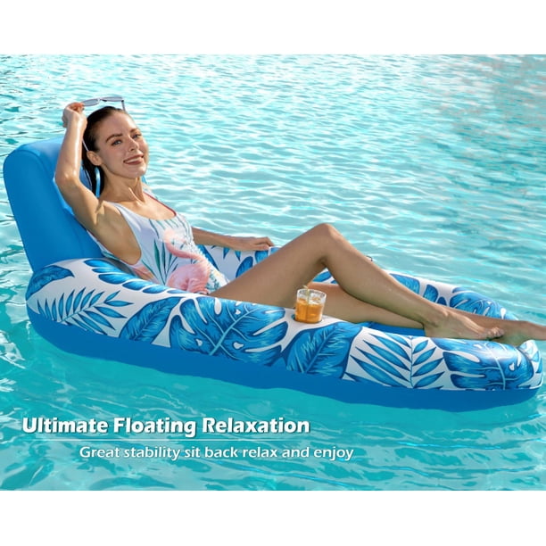 Flotteur de piscine gonflable pour adulte, hamac à eau 4 en 1, chaise longue et chaise