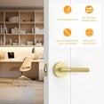 thumbnail image 4 of Poignées de Porte Mates Intérieures Moletées Intimité Poignées de Porte Levier de Porte Robuste pour Chambre Ou Salle de Bain Réversible Sans Clé pour Portes Gauche Droite AM, 4 of 6