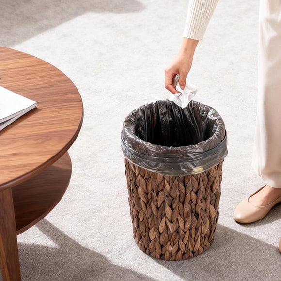 EGNMCR Metal Meshround Garbage Can Trash Can Garbage Can Wastebaskets For Bathroom Bedroom Office Kitchen Small Space Living Trash Bin Pla stic trash can
