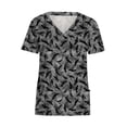 thumbnail image 3 of Womens Scrubs Tops Short Sleeve V-neck Tops Uniform Printed Pockets Blouse Nursing Clearance, 3 of 4