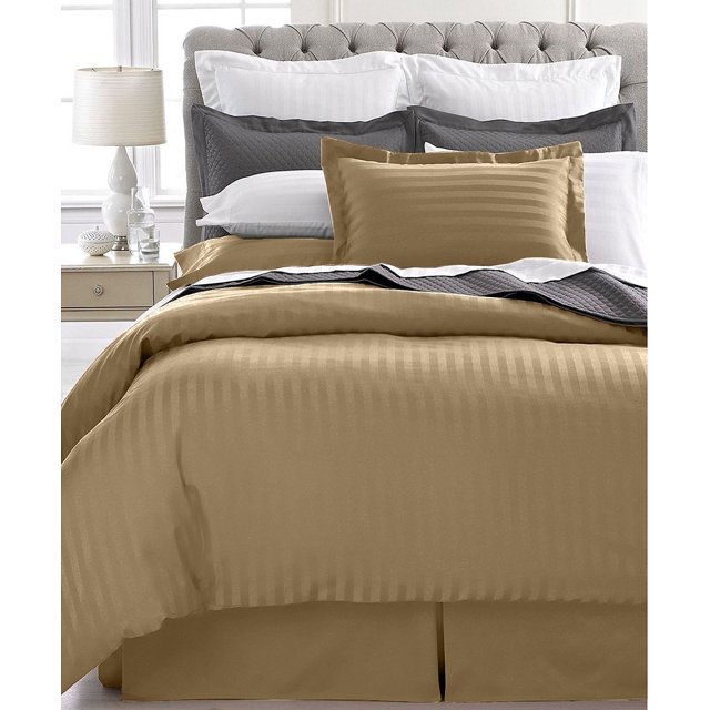 Ultra Soft 1800 Series 3 PC Striped Duvet Set (Full/Queen, Taupe)