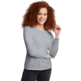 thumbnail image 1 of Hanes T-Shirt Col Rond à Manches Longues pour Femmes, P, Acier Clair, 1 of 1
