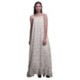 thumbnail image 1 of Bimba White5 Floral Leaves & Magnolia Printed Nightwear For Women Long Spaghetti Strap Maxi Dress Sleepwear Gown XX-Grand, 1 of 5