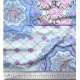 thumbnail image 1 of Soimoi Poly Georgette Fabric Check & Mandala Patchwork Print Fabric by the Yard 42 Inch Wide, 1 of 3
