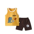 thumbnail image 1 of Birdeem Baby Summer Boy Cute Printed Round Neck Tank Shorts Suit, 1 of 12
