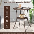 thumbnail image 4 of Costway 25.5” Round Patio Bistro Table PE Wicker with Tempered Glass Top Storage Shelf, 4 of 10