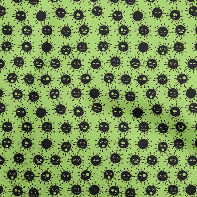 oneOone Viscose Chiffon Green Fabric Medical Virus Craft Projects Decor Fabric Printed by The Yard 42 Inch Wide