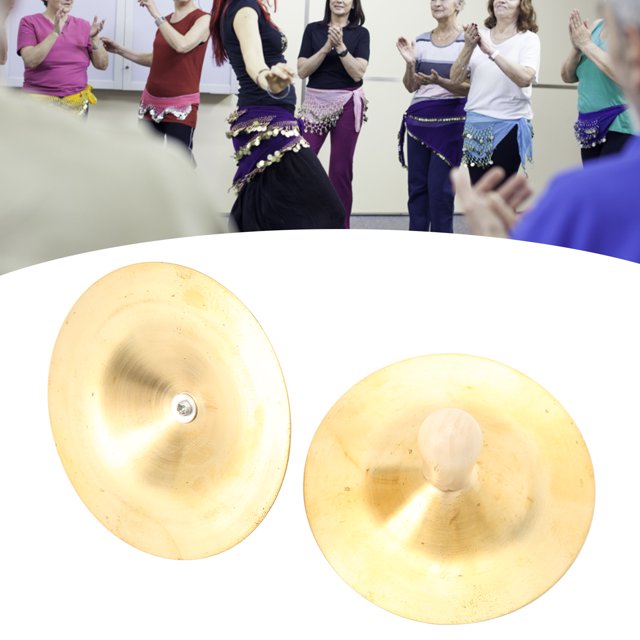 Hand Cymbal Gong, Smoothly Wood Handle Sturdy 2 Pcs Copper Safe Fine Made Kid Cymbals For Education