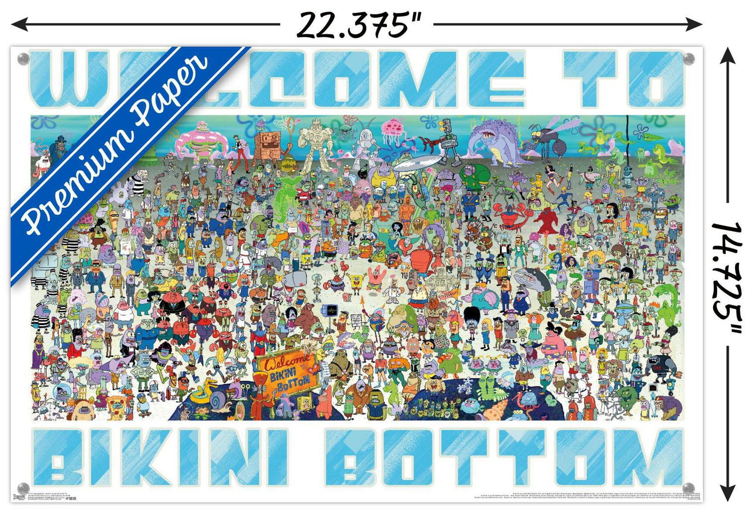 Nickelodeon Spongebob - Every Character Ever 19 Wall Poster, 22.375" x 34"