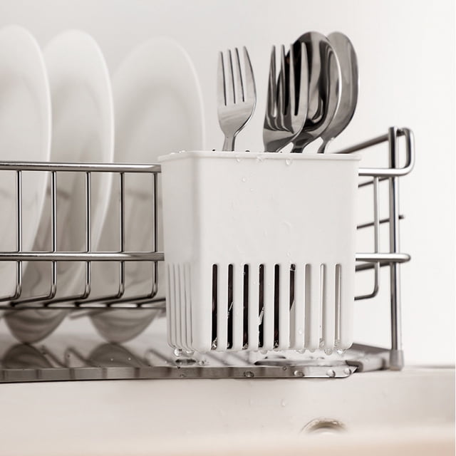 Utensils Holder Rack for Kitchen - Compact Drying Ba Sket Style Drain Rack Holder for Cutlery Drying and Organization in Busy Kitchens