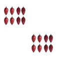 thumbnail image 4 of relayinert 8pieces Tree Decoration Eye-catching Pine Cone Decorations For Festive Wine Red 2Set, 4 of 6
