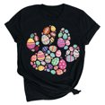 thumbnail image 2 of EGNMCR Chemise de Pâques Chemises pour Femmes Imprimé de Pâques Manches Courtes Col Rond T-Shirts pour Femmes, 2 of 3