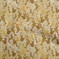 thumbnail image 1 of oneOone Tissu Tabby Soie Moutarde Foncé Abstrait pour Robe Tissu Imprimé au Mètre 42 Pouces de Large, 1 of 4