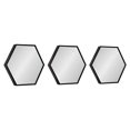 thumbnail image 1 of Kate and Laurel Rhodes Modern Hexagon Wall Mirror Set, 3 Pieces Black, Chic Geometric Mirror for Wall, 1 of 7