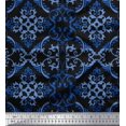thumbnail image 1 of Soimoi Black Velvet Fabric Vector Design Damask Fabric Prints By Yard 60 Inch Wide, 1 of 3