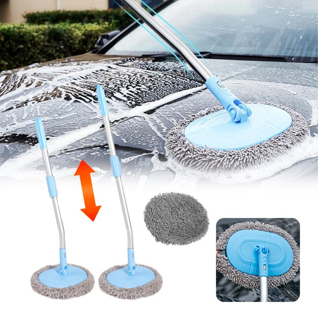 TIMIFIS Wash Mop Car Wash Mop Cleaning Brush Adjustable Telescopic Car Wash Brush Kit Mop Long Handle Vehicle Cleaning Tool Other Exterior Accessories