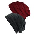 thumbnail image 1 of Tuque Tricotée pour Femmes (Lot de 2), Bourgogne/gris Chiné, 1 of 1