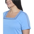 thumbnail image 5 of RAFAELLA Women's Square Neckline Short Sleeve Tee Shirt, 5 of 5
