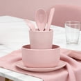 thumbnail image 1 of Dvkptbk plastic cutlery Wheats Straw Tableware Set Rice Bowl Dishs Plates Cup 6 Pieces Portable Knife Fork Spoon Chopsticks Gift, 1 of 6