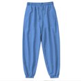 thumbnail image 3 of Mens Pants, Mens Solid Color Pocket Drawstring Casual Youth Versatile Sports Oversized Pants, 3 of 6