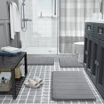 thumbnail image 2 of ORUYROP Memory Foam Bath Mat Rug, 24 x 17 Inches, Comfortable, Soft, Super Water Absorption, Machine Wash, Non-Slip, Thick, Easier to Dry for Bathroom Floor Rugs, Gray, 2 of 7