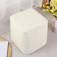 thumbnail image 2 of Stretch Ottoman Cover with Elastic Bottom Rectangle Foot Stool Stretch Covers White, 2 of 7