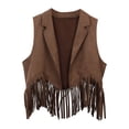 thumbnail image 1 of Gilet Western de Cowboy à Franges, Ouvert à l'Avant, Veste de Taille pour Filles, Déguisement de Fête, 1 of 8