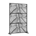 thumbnail image 2 of Edtara Outdoor Privacy Screen, Laser Cut Metal Divider Panel with Tropical Leaf Design, Freestanding and Weatherproof for Patio, Deck, Backyard, or Balcony, 2 of 8