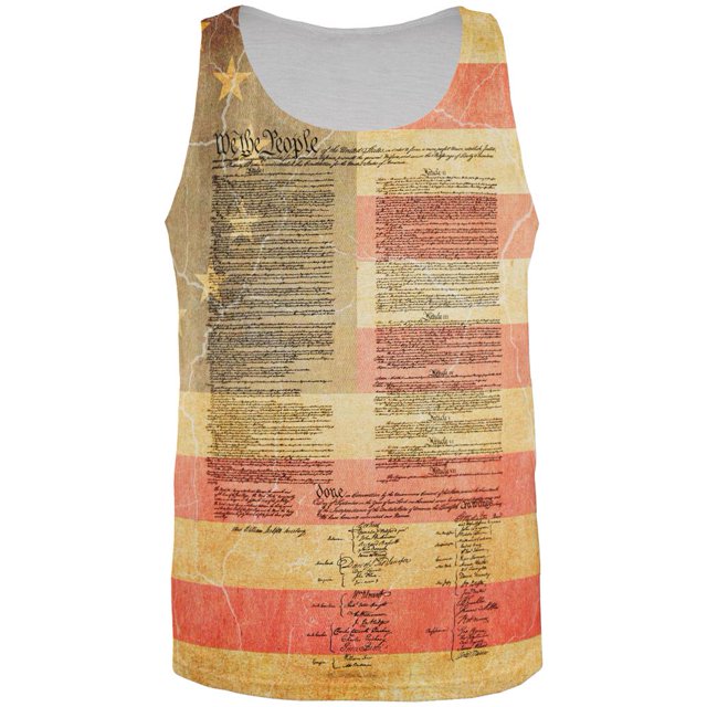 July 4th United States Constitution Betsy Ross Flag All Over Mens Tank Top