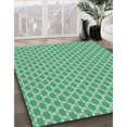 thumbnail image 3 of Ahgly Tapis Rond Lavable en Machine Intérieur Transitionnel Vert, 4 Pieds Rond, 3 of 7
