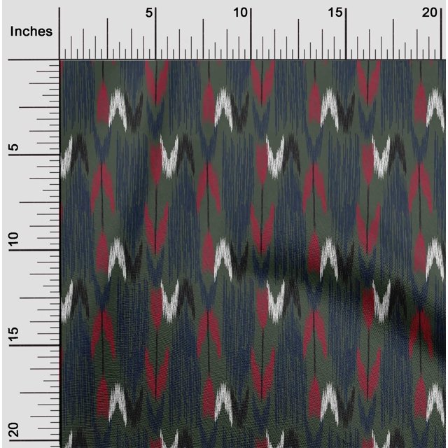 oneOone Polyester Lycra Fabric Arrow Ikat Printed Craft Fabric BTY 56 Inch Wide