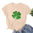 thumbnail image 2 of Besolor T-Shirts de la Saint-Patrick pour Femmes, Col Rond, Manches Courtes, T-Shirts Basiques, T-Shirts Graphiques Shamrock, Hauts de Festival, 2 of 3