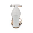 thumbnail image 2 of BLISSFUL STEP Women's Solid Color Glitter Ankle Strap Chunky Heels Sandals, 2 of 7