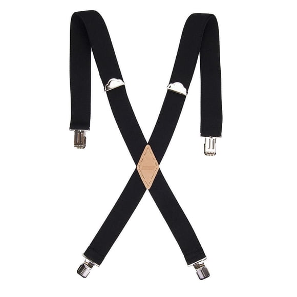 Genuine Dickies Men's 1-1/2” Leather Trim Suspenders