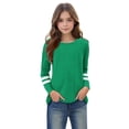 thumbnail image 4 of RXIRUCGD 2025 Vêtements d'Été pour Enfants T-shirt à Rayures Mode Mignon Col Rond Manches Longues, 4 of 6