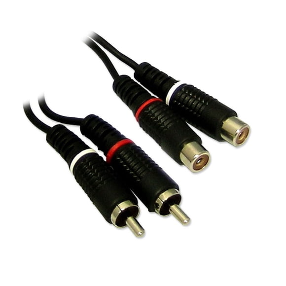 BlueDiamond 2 RCA à 2 RCA Stéréo Audio M / F - 15 pieds - Noir