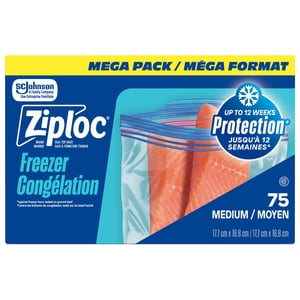 Ziploc® Sacs de congélateur avec la technologie de rester ouvert, moyen