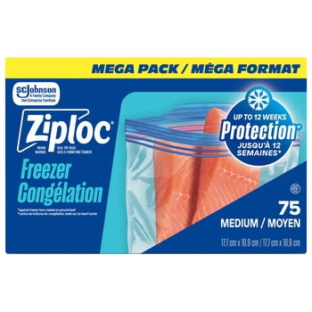 Ziploc® Freezer Bags with Stay Open Technology, Medium