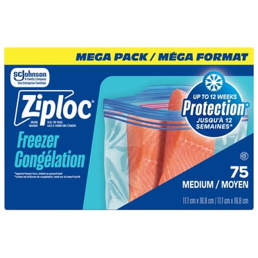 Ziploc® Freezer Bags with Stay Open Technology, Medium