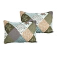 thumbnail image 3 of Marina Decoration Rich Printed Embossed Pinsonic Coverlet Bedspread Ultra Soft Bedding Summer Quilt Set with Shams, Modern Diagonal Floral Plaid Pattern, 3 of 7