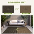 thumbnail image 2 of DEORAB Outdoor Rug Reversible 6x9' Patio Rug,Clearance Outside Plastic Waterproof Mat,Fordable Floor Rug for Patio, Camping, RV, Deck, Porch, Balcony, Backyard, black&brown, 2 of 6