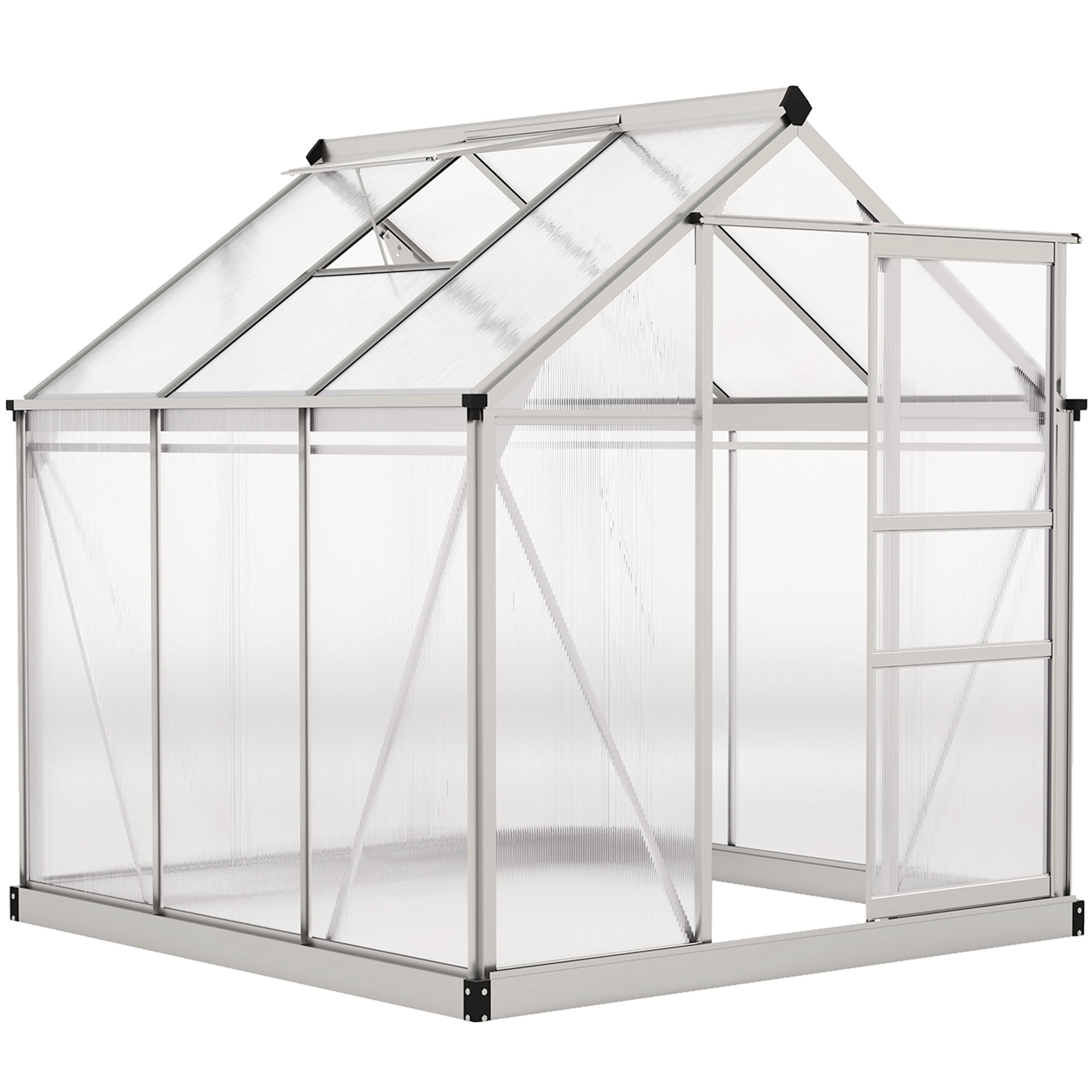 Outsunny Greenhouse, Walk-In Hot House, Clear PC Board with Sliding Door